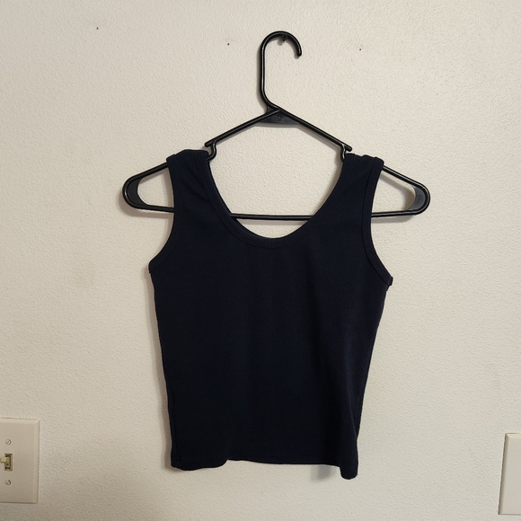 Obsessive Love‎ Navy blue cropped graphic tank top size large - Picture 9 of 9